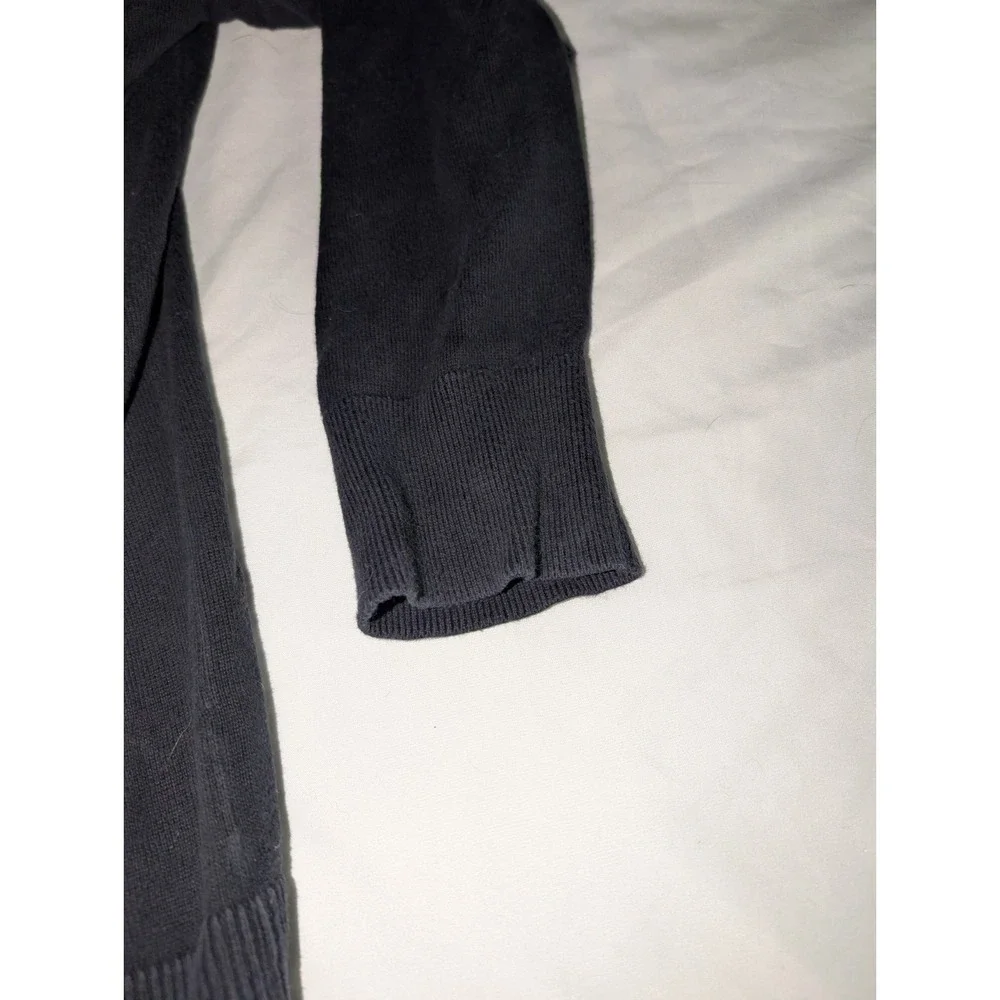 Lands End‎ Women's Large Black Long Sleeve Open Front Cardigan With Pockets - Picture 3 of 4